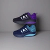 Black and purple color and blue and cyan color sports shoes details Picture